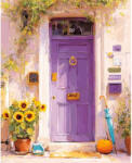 Art City Set goblen cu diamante, cu sasiu, Usa violet, 30x40 cm (VA928)
