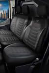 PANDA-CSC Huse auto dedicate Florida negru-gri | Textil Piqué + Piele ecologică | Față 2+1, pentru Peugeot Expert (2016-2025)