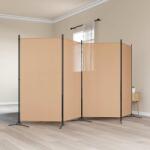 vidaXL 4-панелна преграда Бежово 346 x 180 cm Текстил (42039228)
