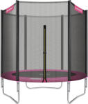 SONGMICS Gyerek trambulin külső védőhálóval, 183 cm átmérő, 100 kg, rózsaszín
