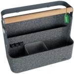 Leitz Cutie portabila cu organizator Leitz, material textil rezistent termic, cu maner si suport prindere pe birou, gri E61990089
