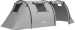 Outsunny Cort de camping pentru 3-4 persoane, cu 1 cameră și 1 salon, impermeabil, ușor de transportat cu geantă inclusă | Aosom Romania (A20-400V00GY) Cort