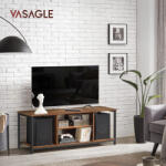 VASAGLE TV állvány, nyitott polcokkal, rusztikus barna és fekete 140x39x52cm