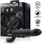 INTOYOU Magnor Dildo with Double Ring & Balls Stimulator Black