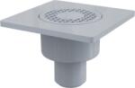 Alcadrain padlóösszefolyó 150×150/50 mm függőleges, szürke rács, vizes bűzzár (ALCA-APV4)