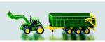 SIKU Farmer - John Deere cu încărcător frontal și remorcă, scară 1: 87 (1843)