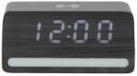 Karlsson ceas cu alarmă LED din lemn 99KK-ZEUZZZ_99X (KA6078BK)