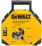 DEWALT Forstner fúró készlet 8 részes(25, 28, 32, 38, 45, 54, 65 mm) 1/4" HEX befogással (DT4593-QZ)