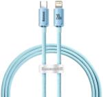 Baseus Cablu Date si Incarcare USB-C - Lightning Baseus Crystal Shine, 20W, 1.2m, Albastru CAJY001303 (BSU3637)
