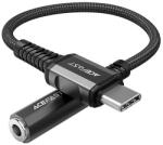 ACEFAST audiokábel USB Type C - 3, 5 mm-es mini jack (aljzat), 18 cm, DAC, AUX, fekete (C1-07-C-3, 5mm-black) (C1-07-C-3,5mm-black)