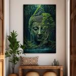 DUBLEZ Tablou din lemn cu Buddha - Născut din pădure