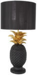 Invicta Lampa de masa PINEAPPLE 50cm, negru-auriu cu abajur negru (48047)