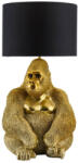 Invicta Lampa de masa aurie, KING APE 55cm, abajur negru (48026)