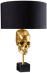 Invicta Lampa de masa SKULL 56cm aurie cu abajur din bumbac negru (41529)