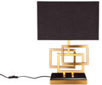 Invicta Lampa de masa ATLANTIS 56cm aurie cu abajur din material textil negru (39098)