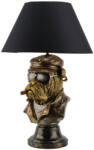 Invicta Lampa de masa bronz, BULLDOG 55cm, abajur negru (48005)