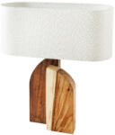 Invicta Lampa de masa LOVERS 60cm din lemn natural de raintree, cu abajur alb boucle (46649)