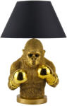Invicta Lampa de masa aurie, KING APE 55cm, abajur negru (48025)