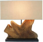 Invicta Lampa de masa HYPNOTIC 50cm, lemn de tec natural cu abajur bej (44685)