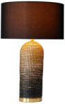 Invicta Lampa de masa ZEA 60cm, iarba de mare gradient auriu natural maro, cu abajur negru (46651)