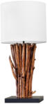 Invicta Lampa de masa EUPHORIA I 60cm din lemn de longan si abajur din bumbac (43452)