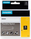 PRINTLINE bandă compatibilă cu DYMO 1734524, 24mm, 3.5m, imprimare neagră/suport alb, RHINO, nailon, flexibilă