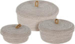 Homestyling Set cosuri de depozitare cu capac 3 buc gri KO-KR2002820