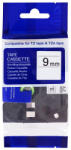 PRINTLINE Bandă compatibilă PRINTLINE cu Brother TZE-221, TZ-221, 9mm, imprimare neagră/suport alb
