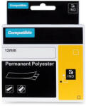 PRINTLINE Bandă compatibilă PRINTLINE cu DYMO 622289, 12mm, 5.5m, imprimare neagră/suport transparent, RHINO, poliesterică