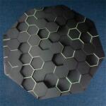 IRIS GAMER 3D HEXAGON 118x118cm, 2mm vastag, hatszög mintás szögletes padlóvédő székalátét (MAT 3D 120 HEX) - bestbyte