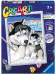 Ravensburger Set de pictură pe numere Ravensburger CreArt - Husky drăguți (20215)