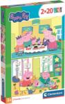 Clementoni Puzzle pentru copii Clementoni din 2 x 20 piese - Purcelușul Peppa (24831) Puzzle