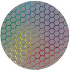 I.R.I.S. GAMER RAINBOW HEXAGON 120cm átmérőjű, 2mm vastag, hatszög mintás kerek padlóvédő székalátét MAT RAINBOW 120 HEX (MAT RAINBOW 120 HEX)