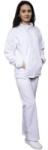Vetro Design Jacheta Medicala Polar Fleece Joe, Unisex, Tip Tunica, Maneca Lunga, Fermoar, 2 Buzunare, Alba, XS (VTR-2032-T127-XS)