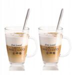 Excellent Houseware 2 db-os pohárkészlet latte kanállal 300 ml (YE7100310)