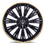AVEX Set 4 capace roti VELAR Trident Gold/Black, design multi-spoke Premium, ABS rezistent, Universal, pentru jante R15 (AVX-T290923-6) - Technodepo