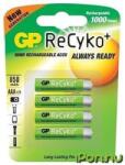 GP Batteries ReCyko+ mikro ceruza akku (AAA) 850mAh 4db (GP85AAAHC-RCK-PGB4-NEW)
