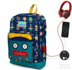 Coral High Ghiozdan cu 4 compartimente, Coral High, cu USB, model robotei