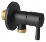 Ferro Robinet colțar 1/2x1/2 cu cartuș ceramic și manetă metalică rotundă - Z296-BL - Ferro (Z296-BL)