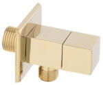 Ferro Robinet coltar cu cartus ceramic si maneta metalica patrata Z294-G 1/2x1/2 (Z294-G)