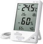 VERK GROUP 09238 LCD időjárás állomás hőmérővel, szondával és páratartalom-mérővel, fehér