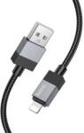 hoco. X110 adatkábel (USB - lightning, 2.4A, gyorstöltő, cipőfűző, 100cm) FEKETE (167146)