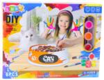 LEAN Toys 28146 DIY kerámia tál festőkészlet, macska, 6 darab