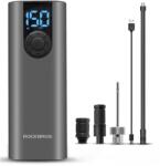 ROCKBROS 42720001001 Elektromos Kerékpár Pumpa LED Kijelzővel + USB-C - USB-A Kábellel - Fekete