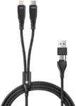 CONNECT IT USB 2.0 + USB 2.0 Type C Lightning + USB Type C Fekete 1.25m CCA-2310-BK (CCA-2310-BK)