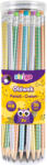 STRIGO Set 36 Creioane Strigo SSC280 HB cu radiera multicolora si corp pastel metalic (SSC280-36)