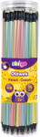 STRIGO Set 36 Creioane Strigo SSC281 HB cu radiera, lemn negru, corp pastel metalic (SSC281-36)