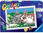 Ravensburger Set de pictat după numere Ravensburger CreArt - Pisicuță și iepuraș (20074)