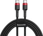 Baseus Cafule cablu de date cu încărcare rapidă USB-C - USB-C 60W 1m Roșu-negru
