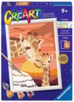 Ravensburger Set de pictură pe numere Ravensburger CreArt - O îmbrățișare blândă a girafelor (12023259)